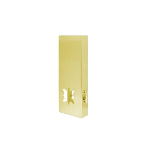 Don-Jo - 14-PB-2-CW - Wrap Around Plate 22 Gauge Steel 14  Height and 5-1 8  Width with 2-3 4  Backset - PB (Bright Brass Finish-605) Online Hot Sale