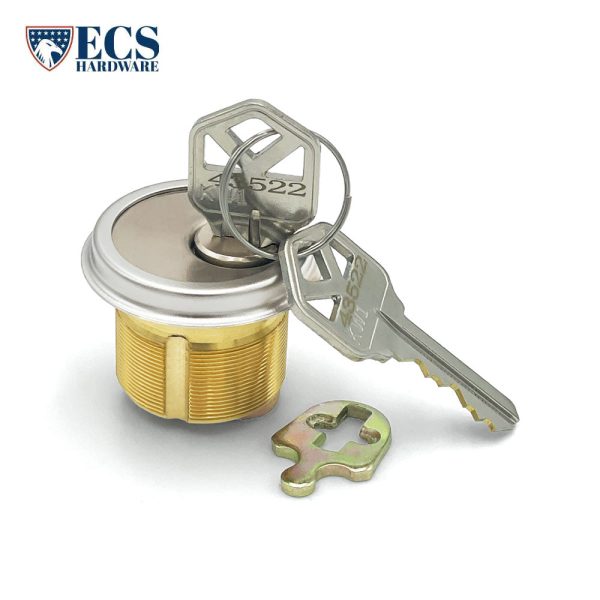 ECS HARDWARE - Durable Premium Mortise Cylinder - 1-1 8  26D Satin Chrome KW1 Hot on Sale - Image 2