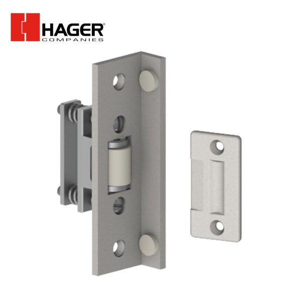 HAGER - 318S - Brass Roller Latch with Stop - 1-7 16 by 4-7 16 Latch Face - 3 8 Max Roller Projection - 626 (Satin Chrome) Online now - Image 2