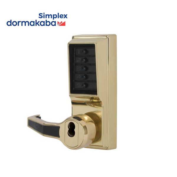 Simplex - LL1021 - Mechanical Pushbutton Cylindrical Lever Lock with Key Override - 2-3 4 Inch Backset - Optional Handed - Optional Keyway - Optional Color on Sale - Image 3