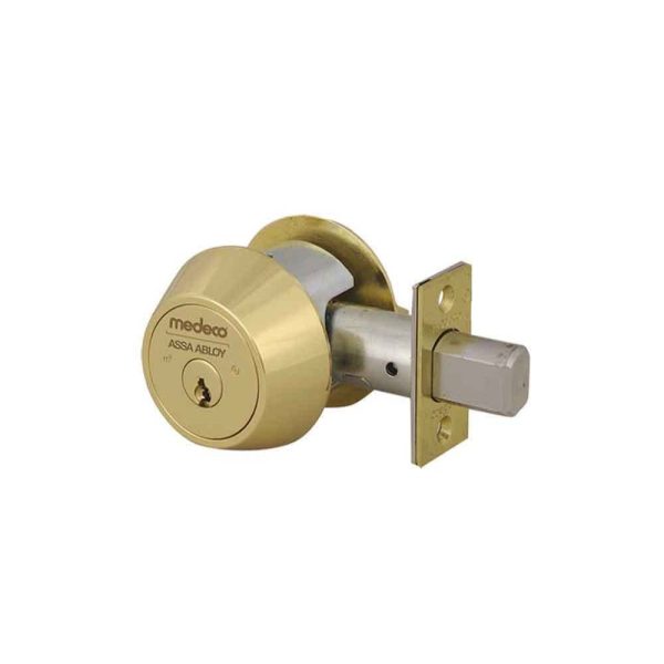 Medeco - 11C623T-05-DLT - Maxum Commercial Deadbolt with 6 Pin DL Keyway Double Cylinder and 2-3 8 Backset - M3 - 05 (Bright Brass) Supply