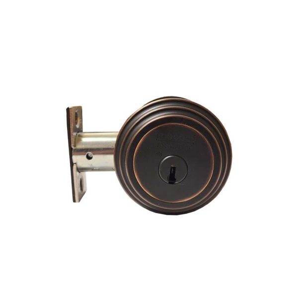 Medeco - 11R504J-10-DLT - Maxum Residential Deadbolt with 5 Pin DL Keyway Single Cylinder and 2 3 4 Backset - M3 BiLevel - 10 (Satin Brass Blackened) Fashion
