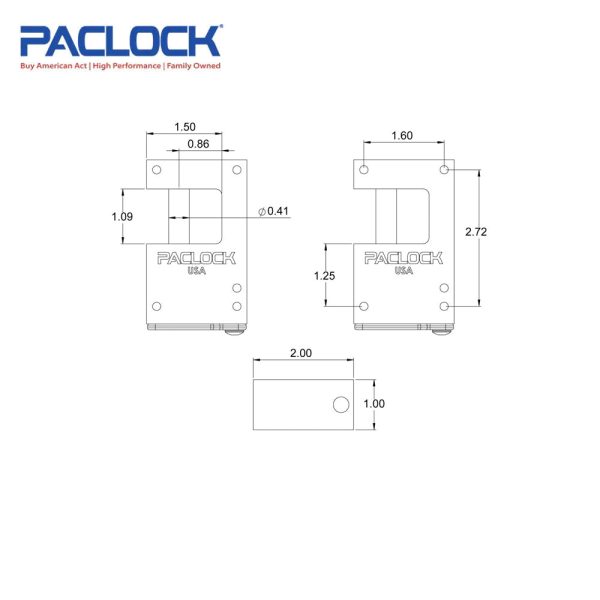 PACLOCK Hidden-Shackle Aluminum Block-Lock-Style Lock with P0 Keyway LFIC-ASA-BL17A-1100 Series - Hardened Steel Shackles For Discount - Image 5