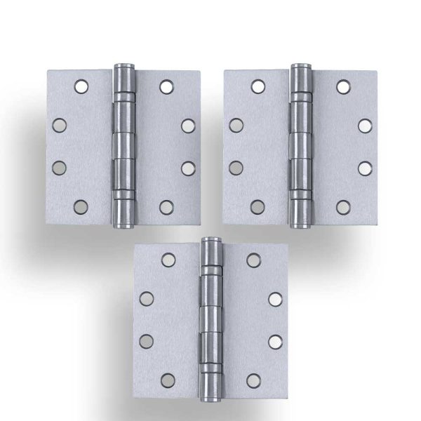 TELL Heavy Duty Ball Bearing Hinge - Non Removable Pin - Optional Size - Satin Chrome (US26D) For Sale