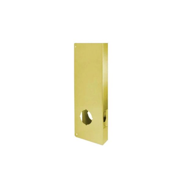 Don-Jo - 14-PB-CW - Wrap Around Plate 22 Gauge Steel 14  Height and 5-1 8  Width with 2-3 4  Backset - PB (Bright Brass Finish-605) Online Hot Sale