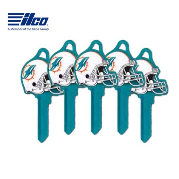 ILCO - NFL-SC1 TeamKeys - Helmet Edition Key Blank - Miami Dolphins - Pack of 5 Online now - Image 2