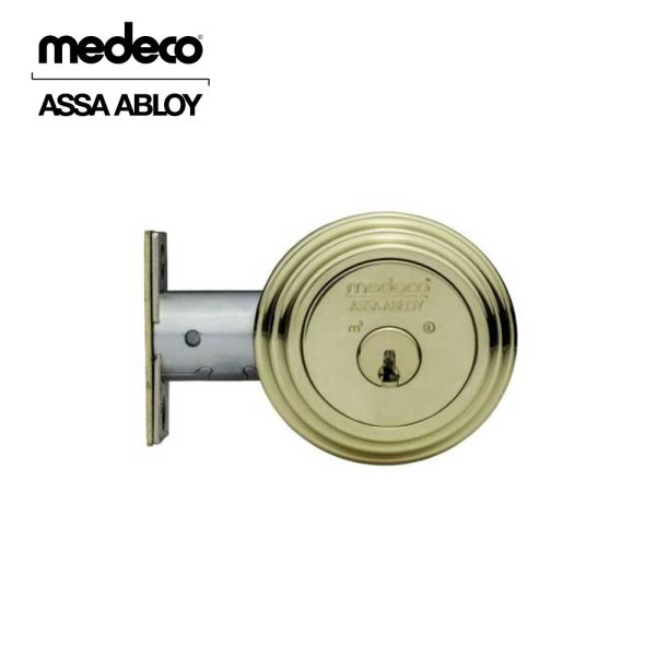 Medeco - 11R503T-05-DLT - Maxum Residential Deadbolt with 5 Pin DL Keyway Single Cylinder and 2 3 8 Backset - M3 - 05 (Bright Brass) Cheap - Image 2