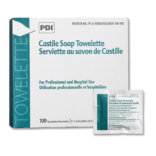 PDI Castille Soap D41900 - Personal Wipes, Individual Packet, Scented, NonSterile, 100 Count Per Box - 5  x 7 11 16 , One Box For Cheap